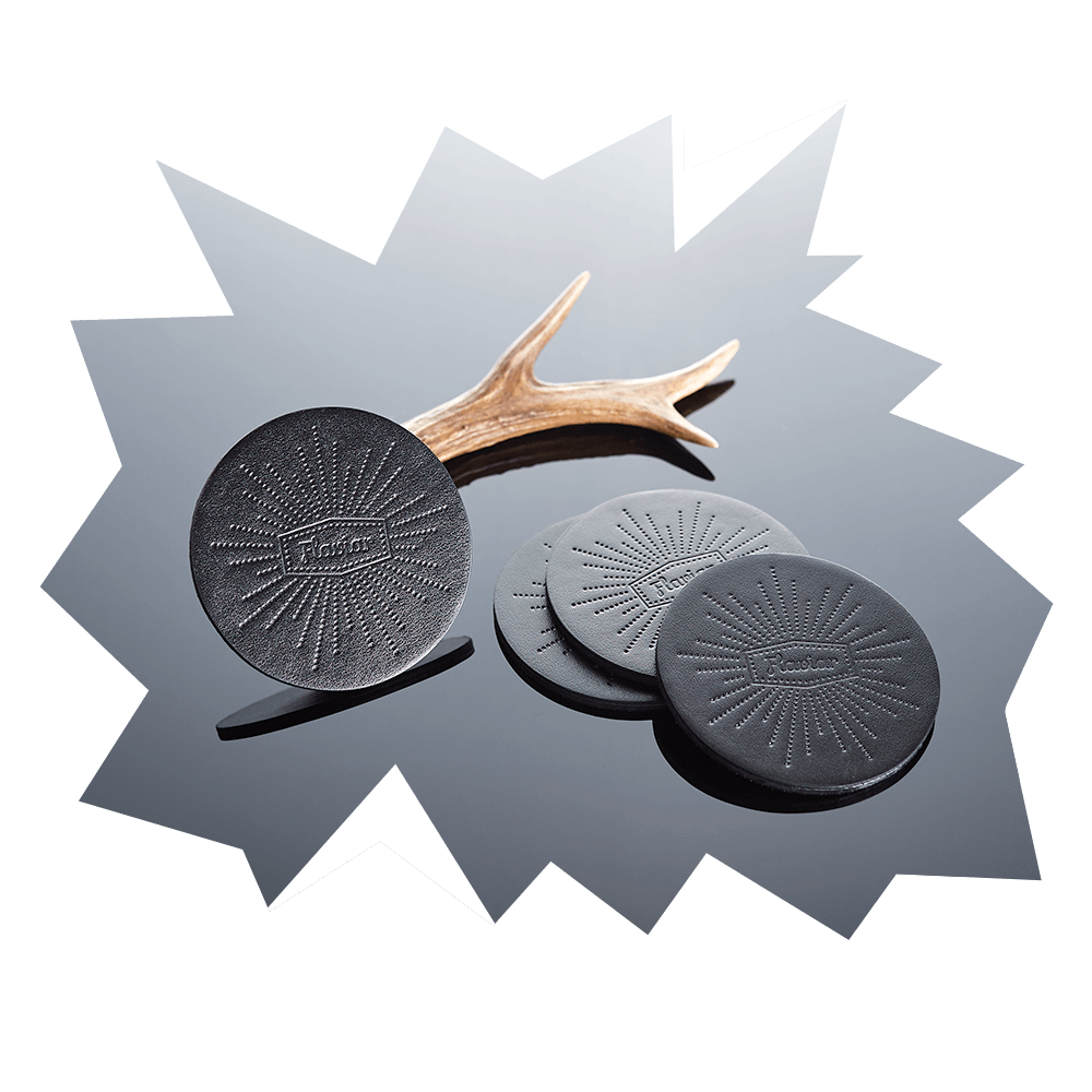 4 Flaviar Leather Coasters